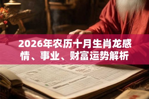 2026年农历十月生肖龙感情、事业、财富运势解析