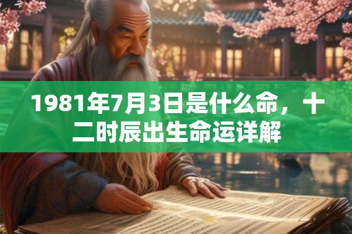 1981年7月3日是什么命，十二时辰出生命运详解