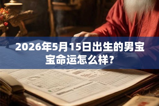 2026年5月15日出生的男宝宝命运怎么样？