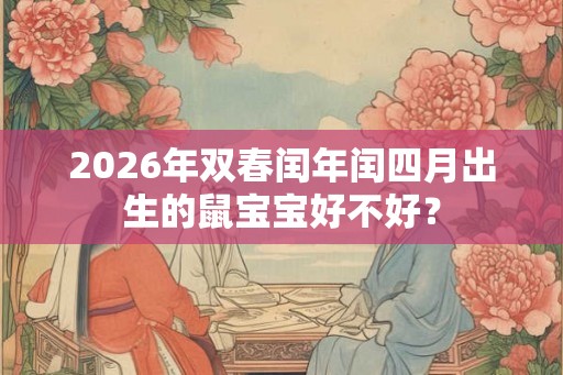 2026年双春闰年闰四月出生的鼠宝宝好不好？