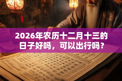 2026年农历十二月十三的日子好吗，可以出行吗？