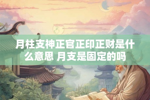 月柱支神正官正印正财是什么意思 月支是固定的吗 月柱支神正官正印正财是什么意思 月支是固定的吗