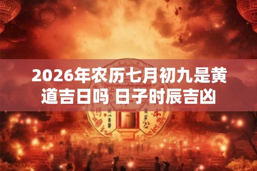 2026年农历七月初九是黄道吉日吗 日子时辰吉凶