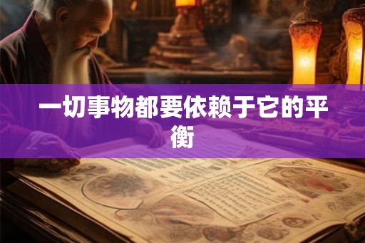 一切事物都要依赖于它的平衡