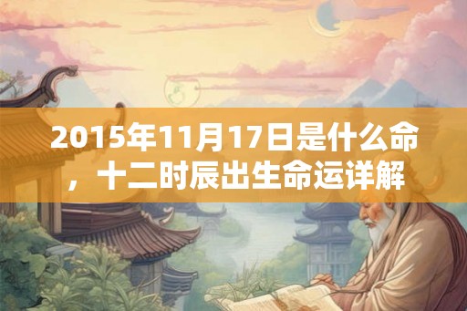 2015年11月17日是什么命，十二时辰出生命运详解