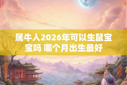 属牛人2026年可以生鼠宝宝吗 哪个月出生最好