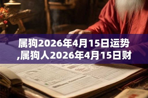 属狗2026年4月15日运势,属狗人2026年4月15日财运,生肖狗2026年4月15日运势