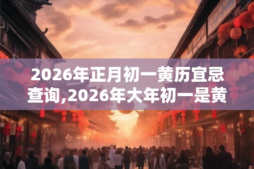 2026年正月初一黄历宜忌查询,2026年大年初一是黄道吉日吗？