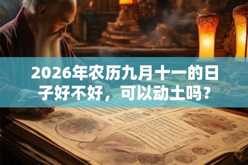 2026年农历九月十一的日子好不好，可以动土吗？
