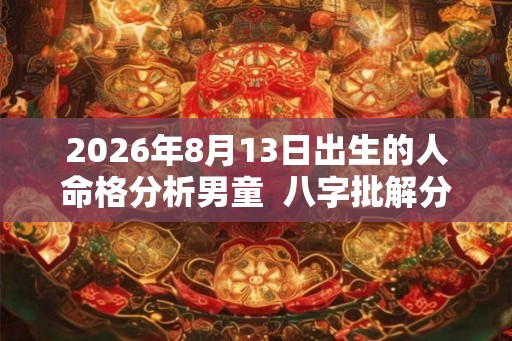 2026年8月13日出生的人命格分析男童  八字批解分析