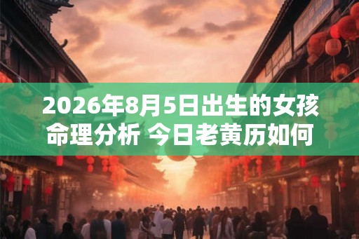 2026年8月5日出生的女孩命理分析 今日老黄历如何？