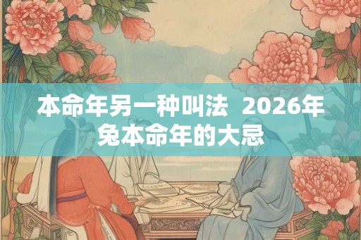 本命年另一种叫法  2026年兔本命年的大忌