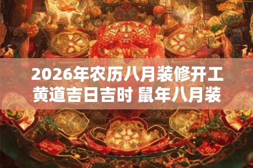 2026年农历八月装修开工黄道吉日吉时 鼠年八月装修好日子