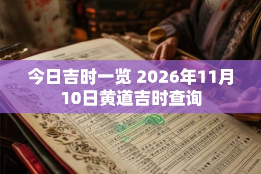 今日吉时一览 2026年11月10日黄道吉时查询