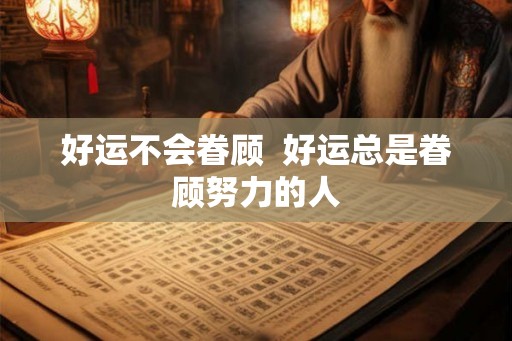好运不会眷顾  好运总是眷顾努力的人