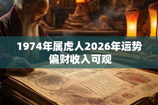 1974年属虎人2026年运势 偏财收入可观