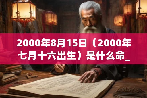 2000年8月15日（2000年七月十六出生）是什么命_命运如何