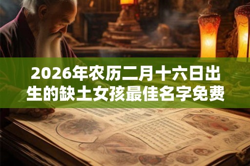 2026年农历二月十六日出生的缺土女孩最佳名字免费