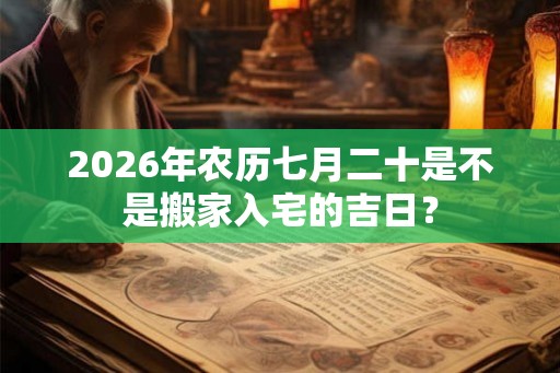 2026年农历七月二十是不是搬家入宅的吉日？