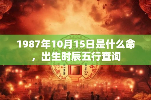 1987年10月15日是什么命，出生时辰五行查询