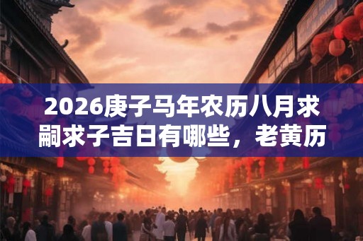2026庚子马年农历八月求嗣求子吉日有哪些,老黄历查询! 2026庚子马年农历八月求嗣求子吉日有哪些,老黄历查询!