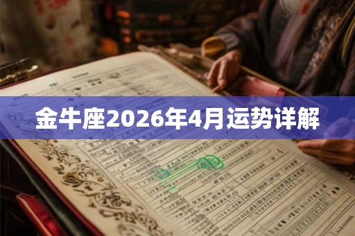 金牛座2026年4月运势详解