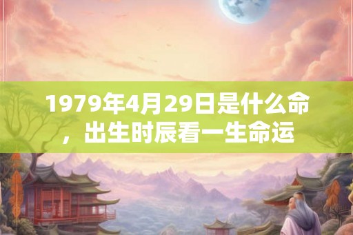 1979年4月29日是什么命，出生时辰看一生命运