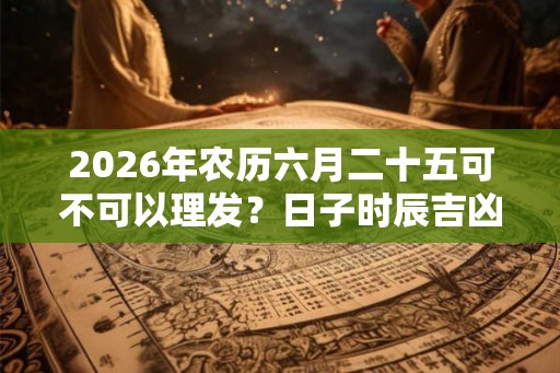 2026年农历六月二十五可不可以理发？日子时辰吉凶？