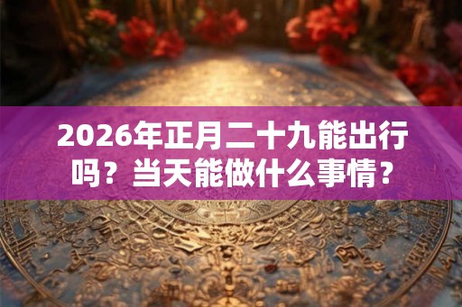 2026年正月二十九能出行吗？当天能做什么事情？