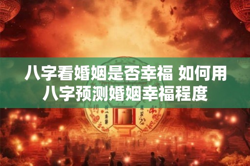 八字看婚姻是否幸福 如何用八字预测婚姻幸福程度 八字看婚姻是否幸福 如何用八字预测婚姻幸福程度