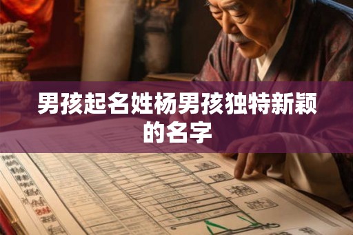 男孩起名姓杨男孩独特新颖的名字 男孩起名姓杨男孩独特新颖的名字