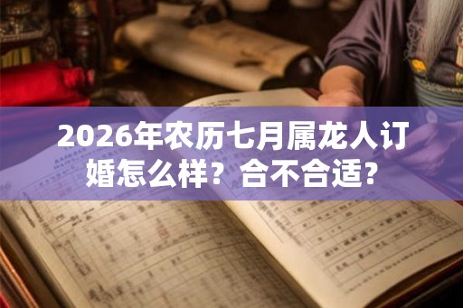 2026年农历七月属龙人订婚怎么样？合不合适？