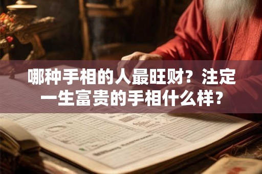 哪种手相的人最旺财？注定一生富贵的手相什么样？