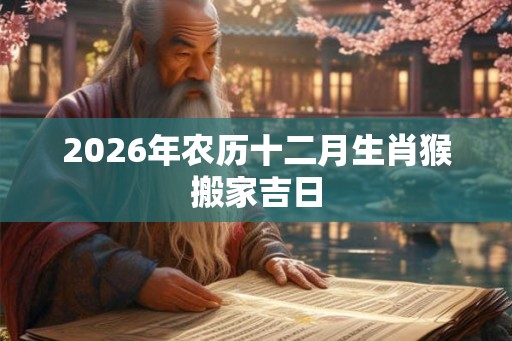 2026年农历十二月生肖猴搬家吉日
