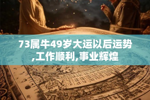 73属牛49岁大运以后运势,工作顺利,事业辉煌
