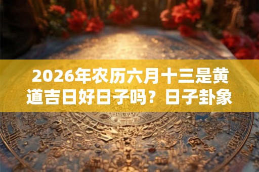 2026年农历六月十三是黄道吉日好日子吗？日子卦象好吗？