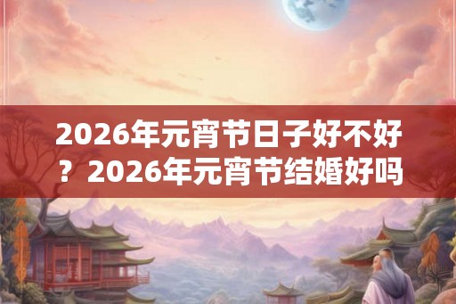 2026年元宵节日子好不好？2026年元宵节结婚好吗？