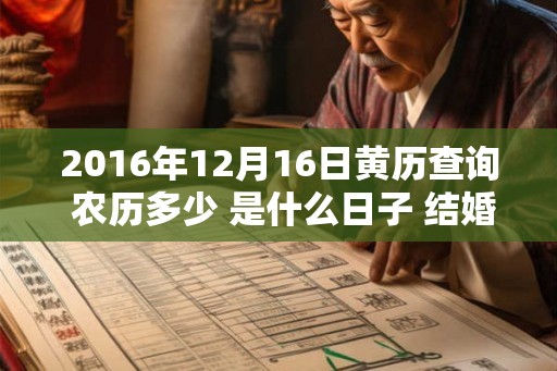 2016年12月16日黄历查询 农历多少 是什么日子 结婚吉时