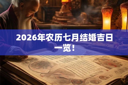 2026年农历七月结婚吉日一览！