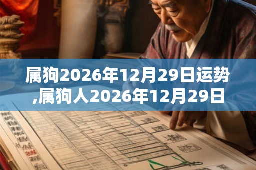 属狗2026年12月29日运势,属狗人2026年12月29日财运,生肖狗2026年12月29日运势