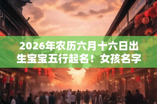2026年农历六月十六日出生宝宝五行起名！女孩名字