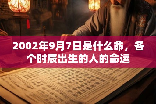 2002年9月7日是什么命，各个时辰出生的人的命运