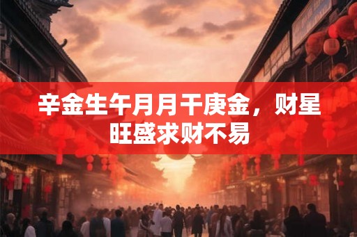 辛金生午月月干庚金，财星旺盛求财不易
