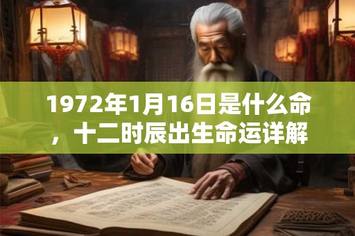 1972年1月16日是什么命，十二时辰出生命运详解