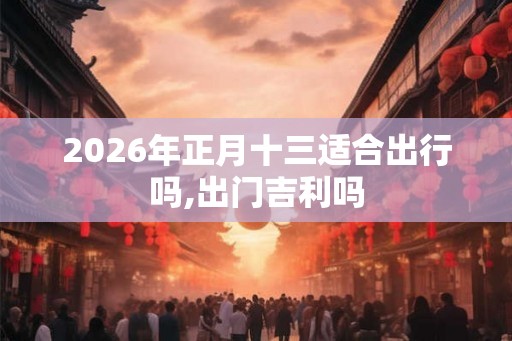 2026年正月十三适合出行吗,出门吉利吗