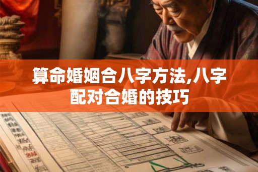 算命婚姻合八字方法,八字配对合婚的技巧