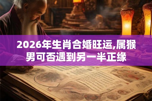 2026年生肖合婚旺运,属猴男可否遇到另一半正缘