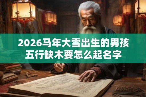2026马年大雪出生的男孩五行缺木要怎么起名字