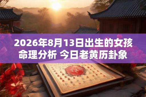 2026年8月13日出生的女孩命理分析 今日老黄历卦象如何？
