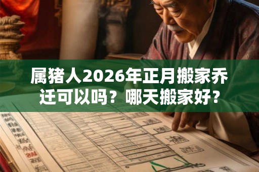 属猪人2026年正月搬家乔迁可以吗？哪天搬家好？